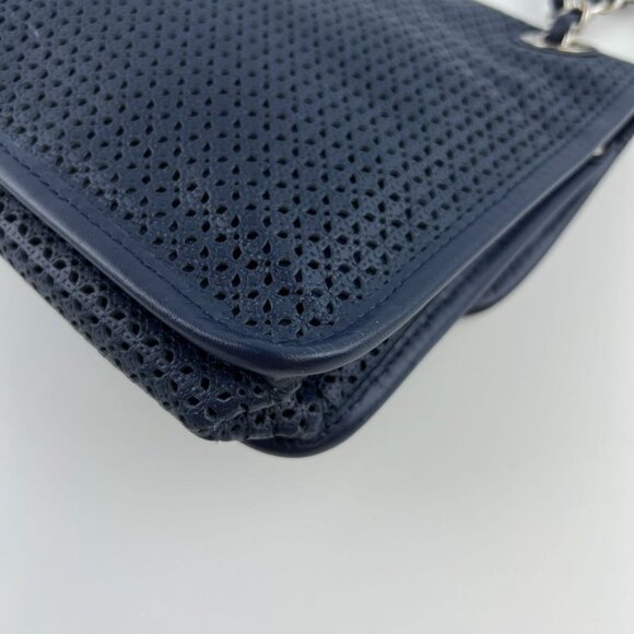 Chanel CC Logo Quilted Shoulder Bag Navy Leather Vintage - Picture 12 of 16